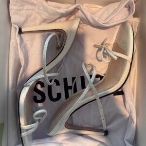Schutz white strappy stiletto sandals